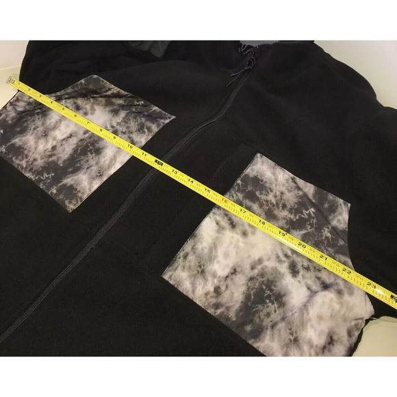 New PacSun Full Zip Polar Fleece Zip Up Hoodie Jacket Men's Black L - Picture 10 of 12